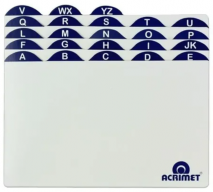 ÍNDICE AZ PARA FICHAS PAUTADAS 5X8 - ACRIMET