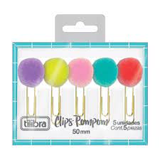 Clips Pompom 50mm 5 Unidades Tilibra Bs/1