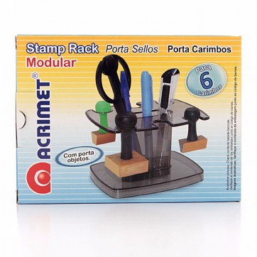 ORGANIZADOR PARA CARIMBOS COM PORTA OBJETOS - ACRIMET