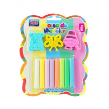 MASSA DE MODELAR 8 CORES 80G. + 3 FERRAMENTAS KZ2506