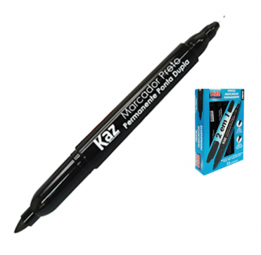 PINCEL MARCADOR PERMANENTE PRETO P.DUPLA KZ946PT
