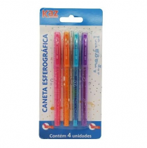 CANETA ESFER. 0.7 APAGAVEL 4 CORES KZ9503BL