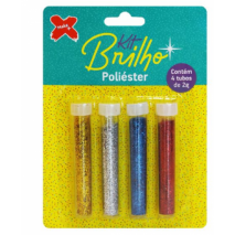 Kit Brilho Glitter Poliéster  Com 4 Unidades De 2g - Ref 7033